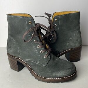Frye Sabrina 6G Lace Up Suede Ankle Boots 6